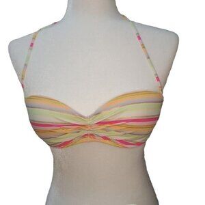 Victoria's Secret Women's Size 34B Neon Stripe Bikini Top Underwire Bra Style